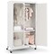 Costway Storage Wardrobe Cabinet Mobile Armoire Closet with Hanging Rod & Adjustable Shelf